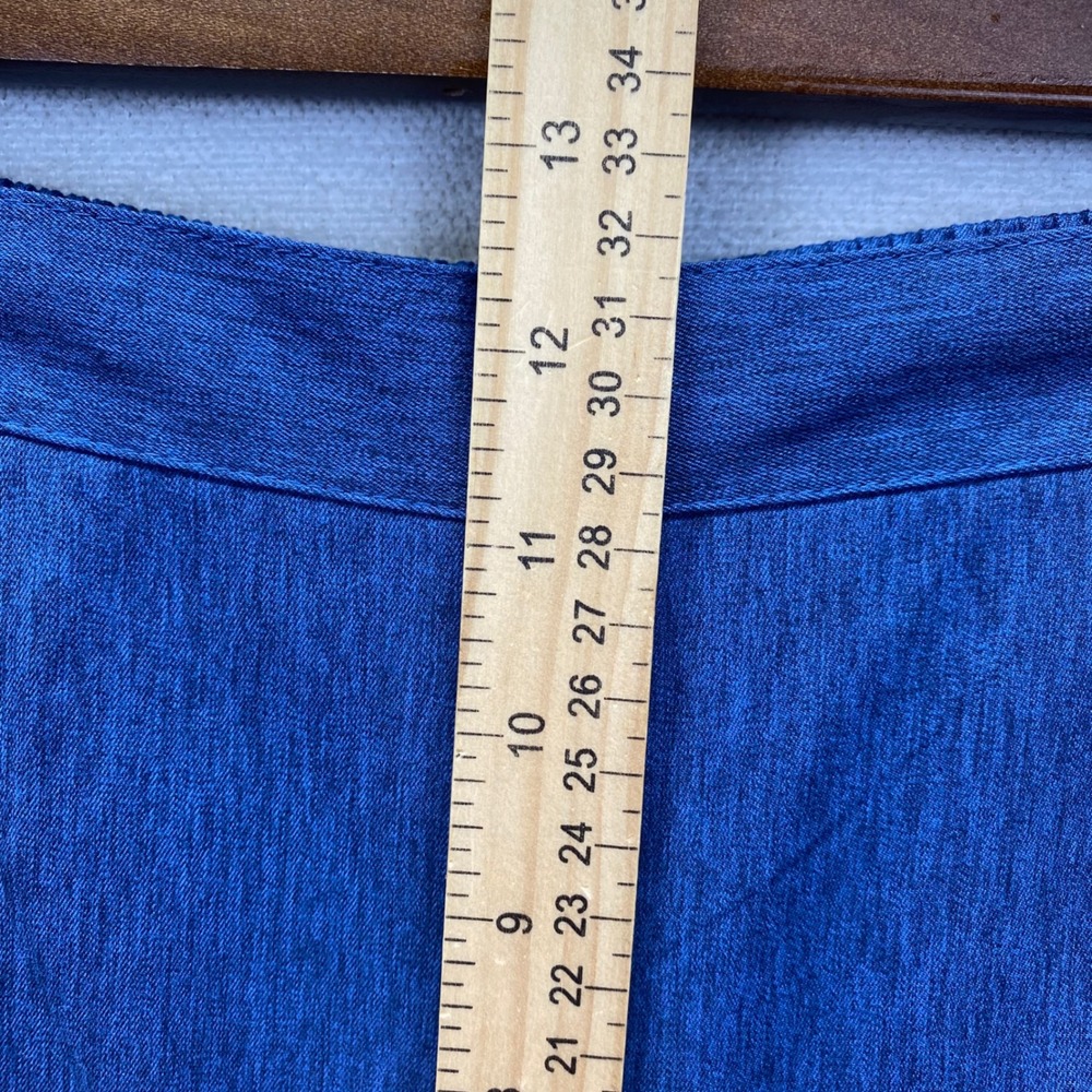 Alfred Dunner Petite 16P Blue Textured Pull On Flat Front Elastic Back Pants - Picture 8 of 12